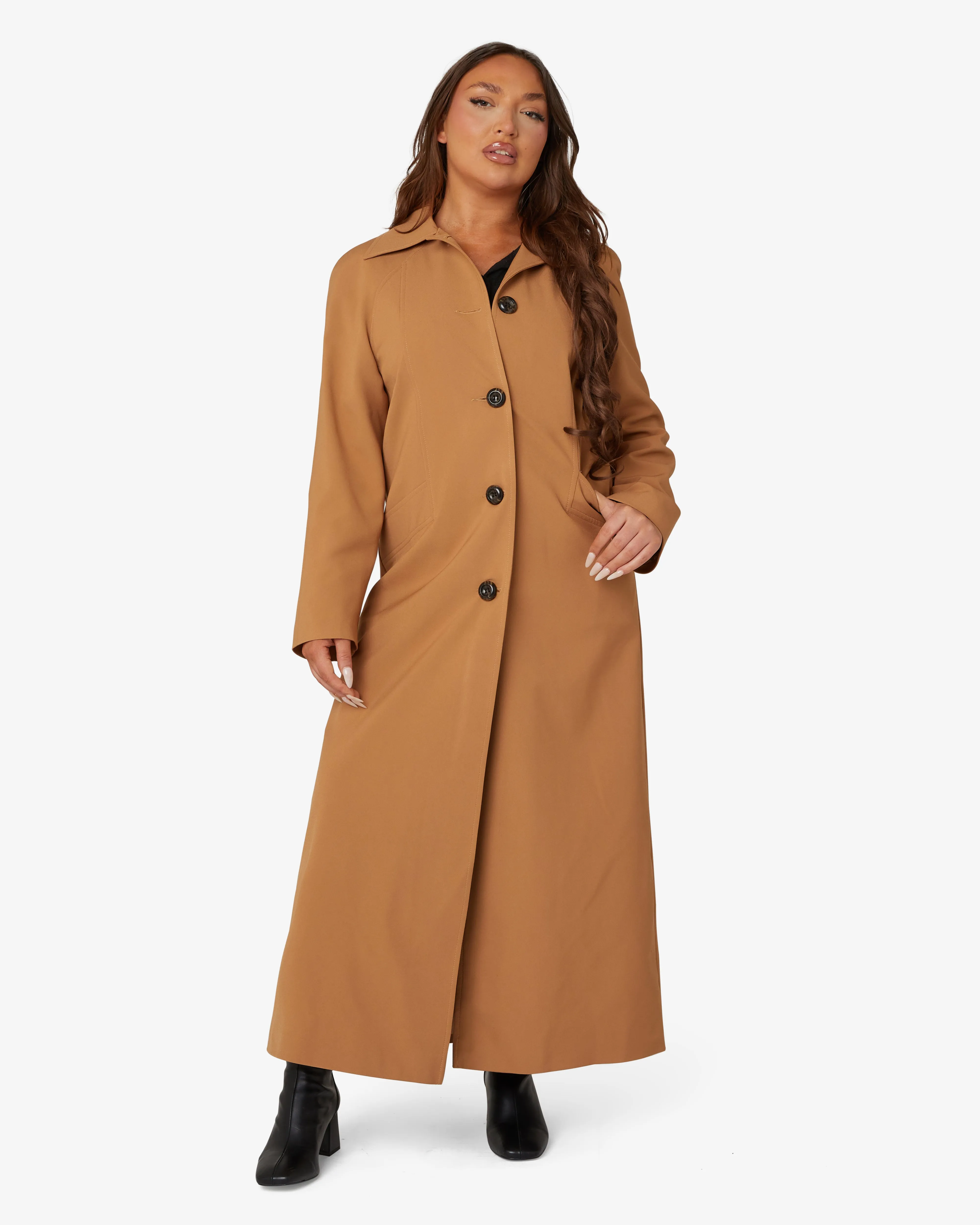 Spring/Summer Single Breasted Longline Collared Mac Coat (1204-SP)