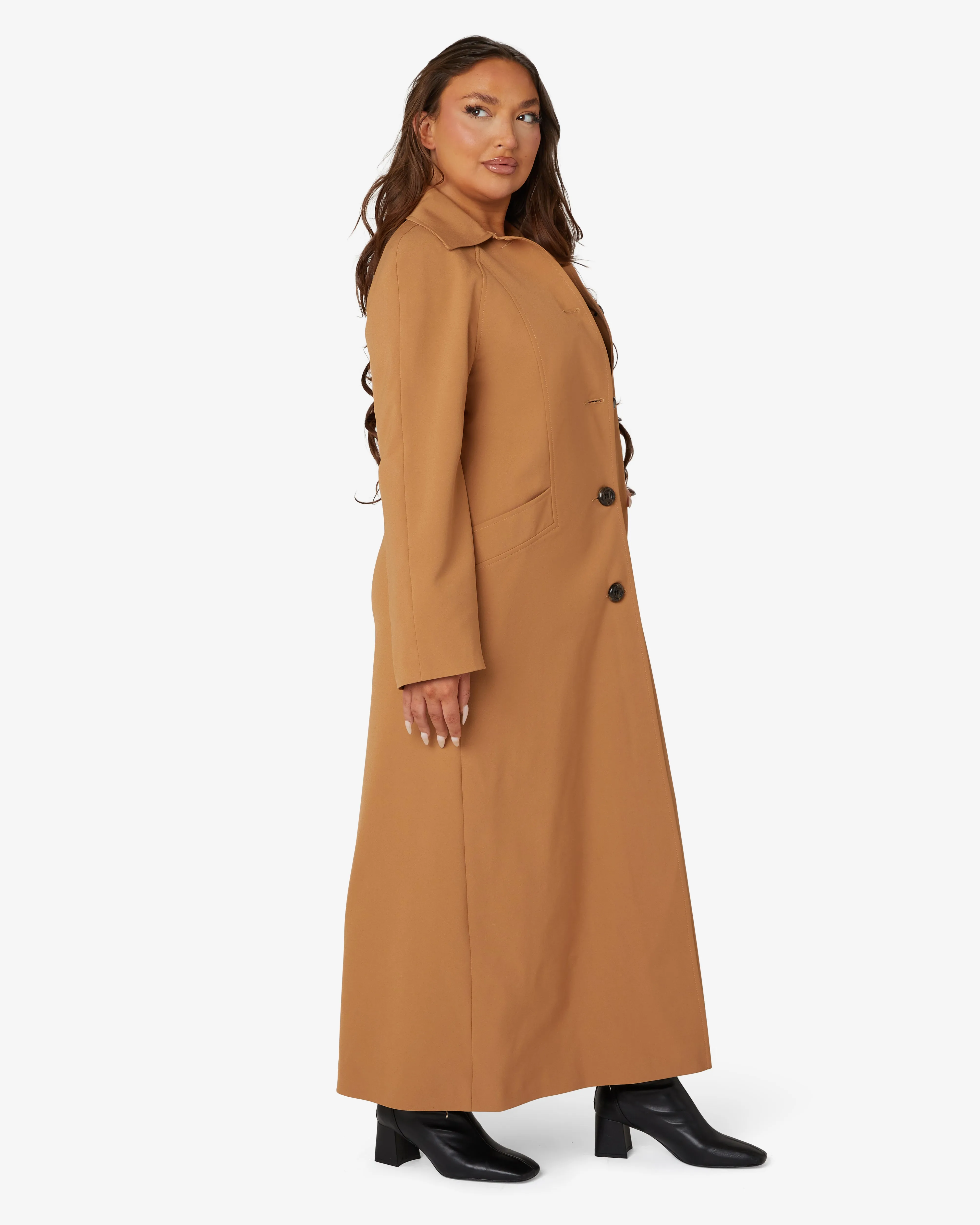 Spring/Summer Single Breasted Longline Collared Mac Coat (1204-SP)