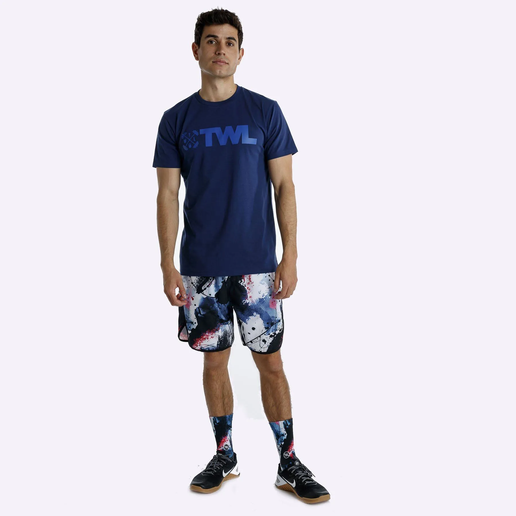 The WOD Life - Men's Classics Flux T-Shirt -  Indigo/Surf Blue