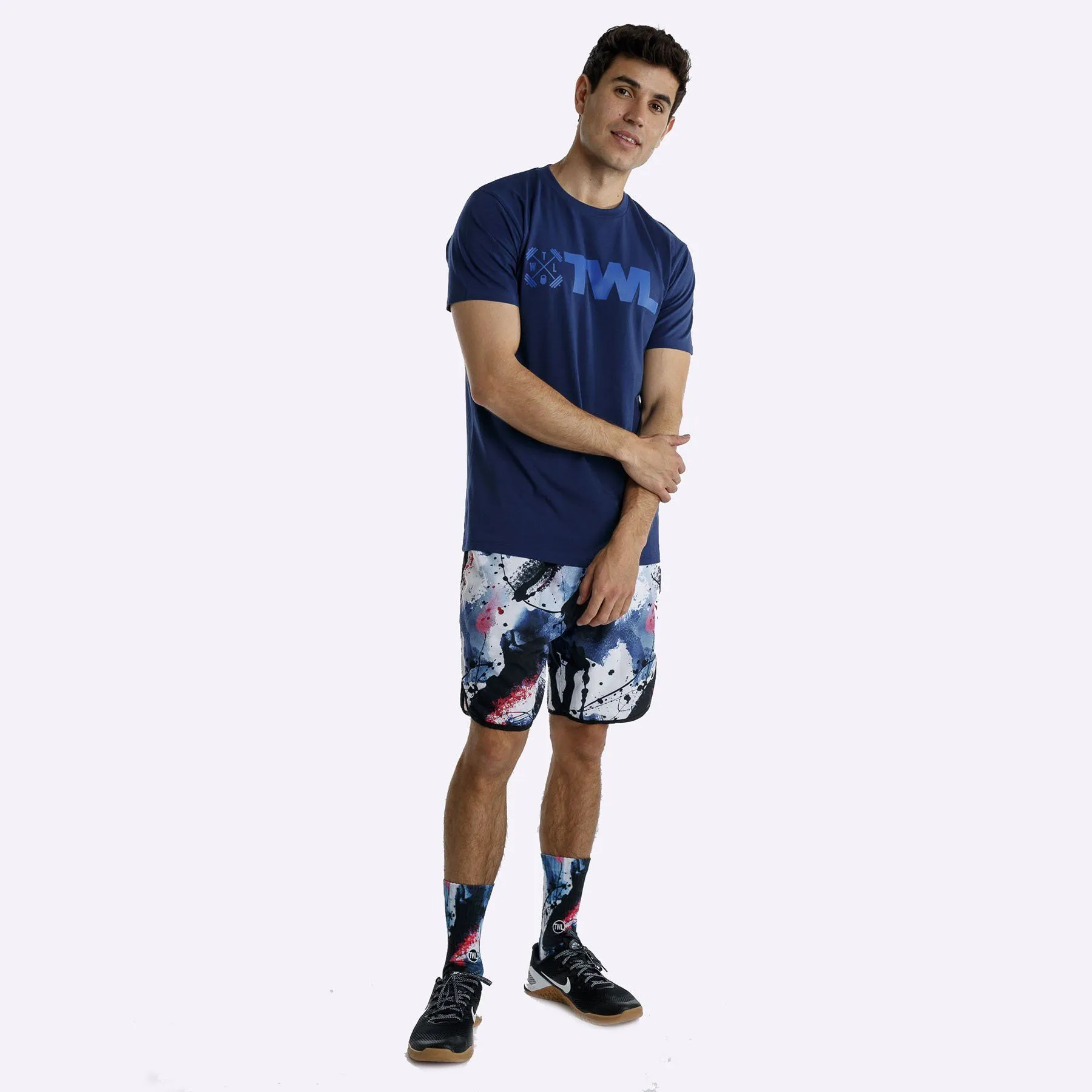 The WOD Life - Men's Classics Flux T-Shirt -  Indigo/Surf Blue