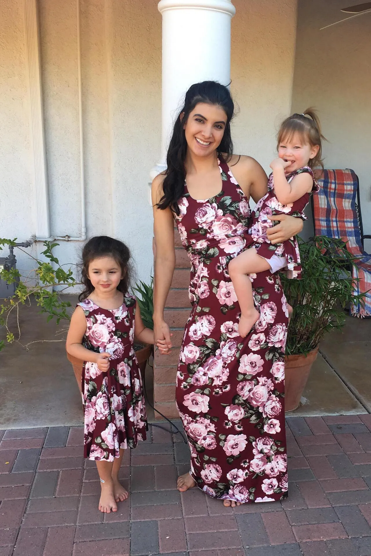 Trendy Floral Sleeveless Matching Dress for Mom and Me