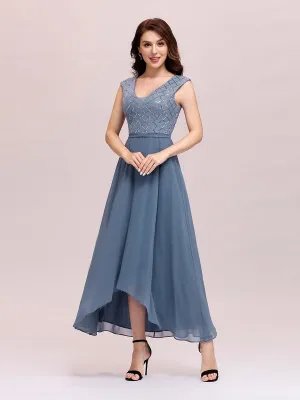 Trendy V Neck High Waist Chiffon Cocktail Dress for Women