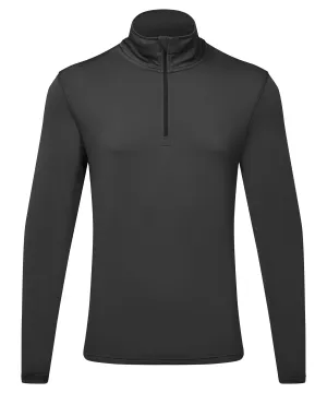 TriDri® recycled long sleeve brushed back  zip top | Charcoal/Black