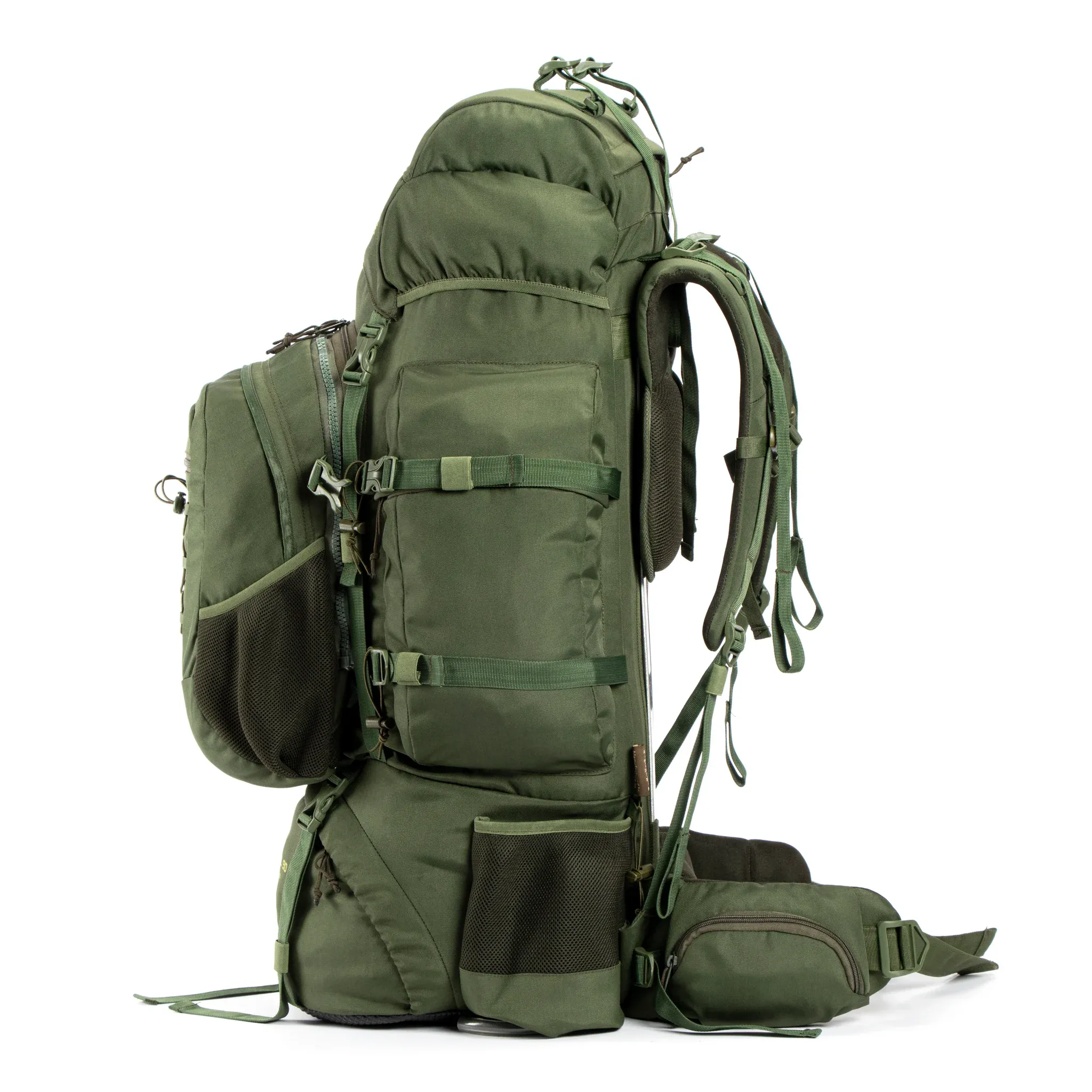 Tripole Colonel Pro Metal Frame Rucksack with Detachable Day Pack and Rain Cover for Trekking and Travelling | 3 Year Warranty (90 Ltr, Green)