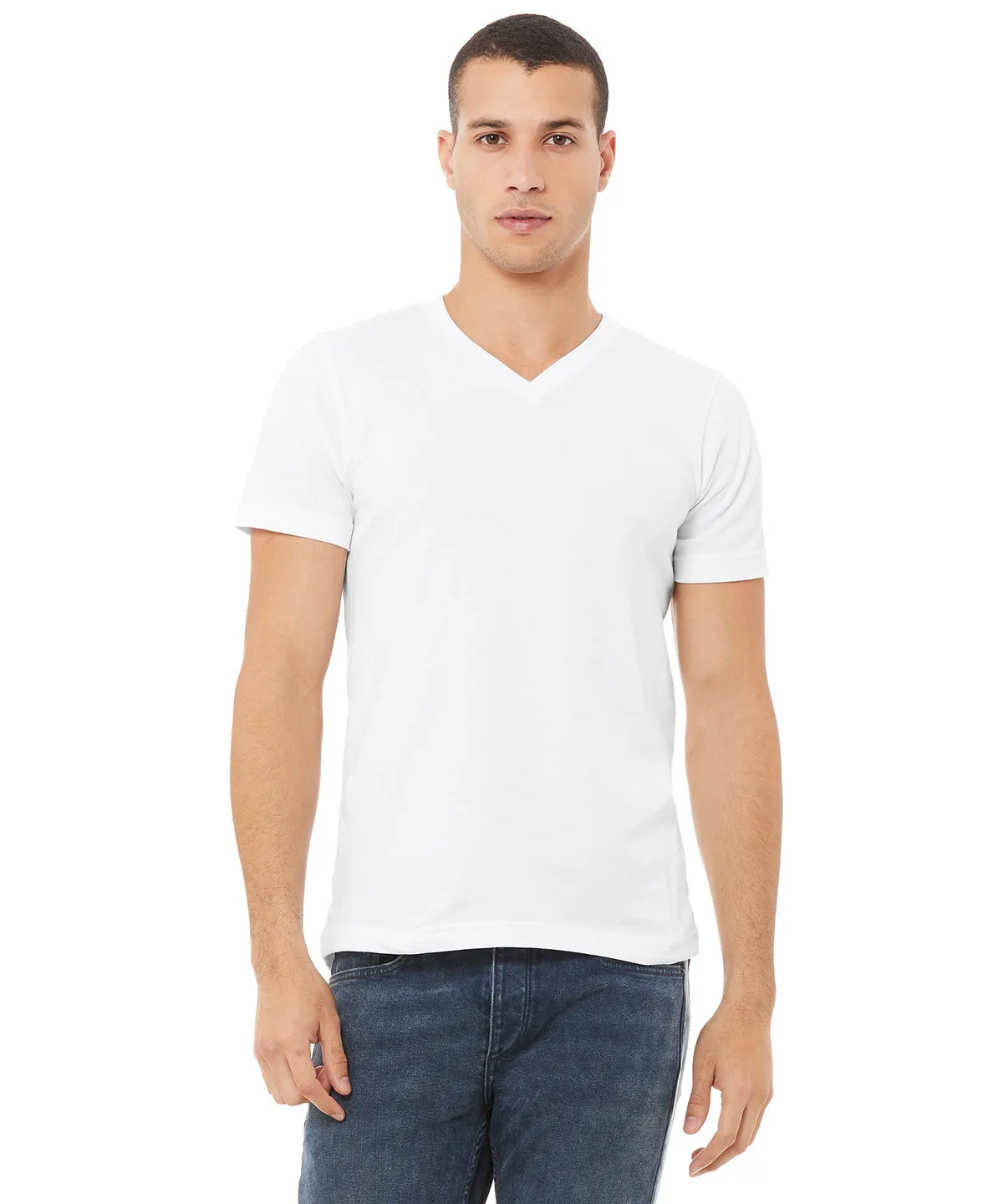 Unisex Jersey v-neck t-shirt | White