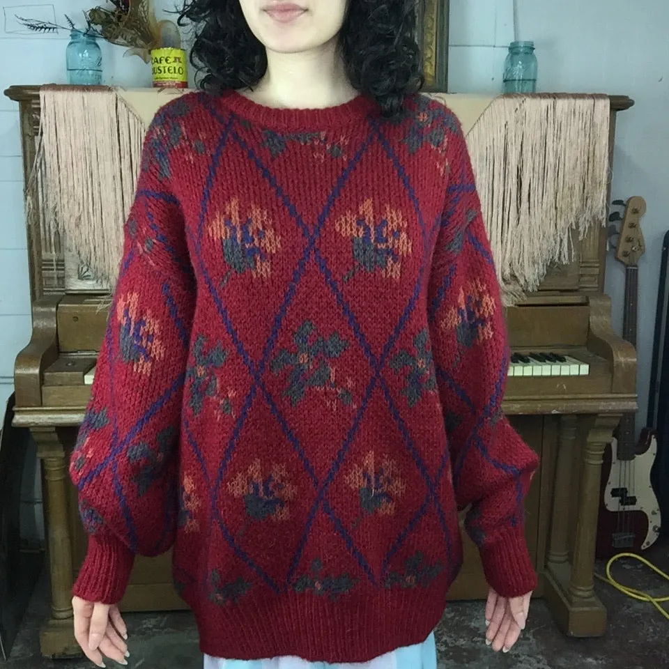 Vintage 90s | Oversized Chunky Cozy Wool Sweater | Size M