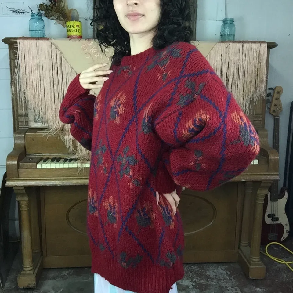 Vintage 90s | Oversized Chunky Cozy Wool Sweater | Size M