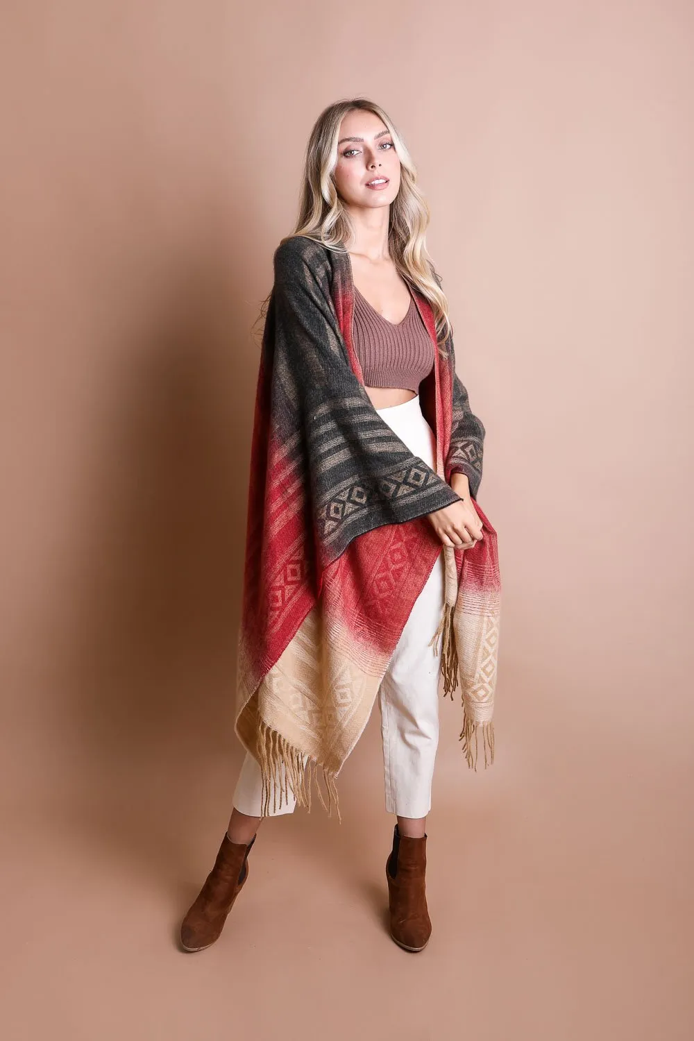 Western Style Colorblend Tassel Serape