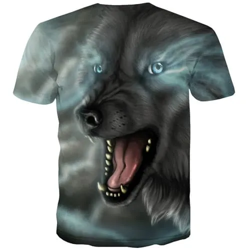 Wolf T shirts Men Cartoon Tshirt Printed Animal T shirts Funny War T-shirts 3d Gothic T-shirts Graphic Short Sleeve Hip hop