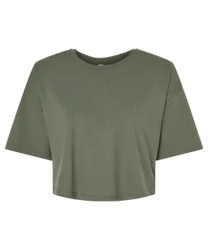 Womens Jersey crop tee | Military Green