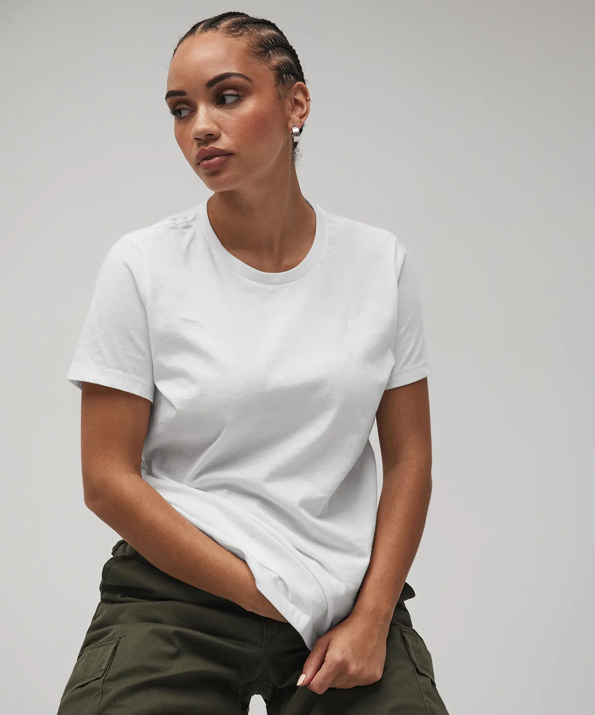 Womens relaxed Jersey short sleeve tee | Heather Mustard