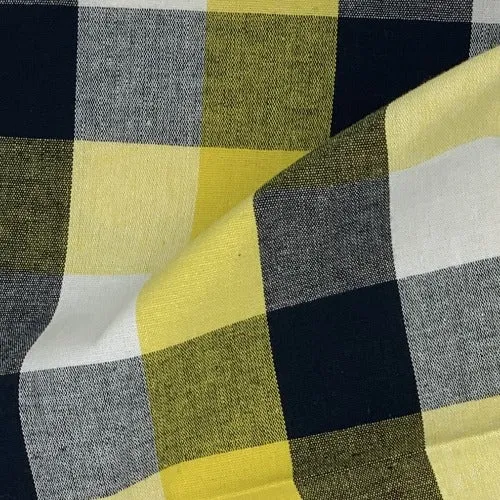 Yellow Tri Color 1 1/4 Yellow Buffalo Check Shirting - SKU 1177 #U64